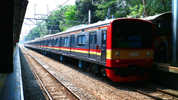Jakarta Indonésie Září 2019 Linka Trasy Vlak Nádraží Sudirman — Stock fotografie