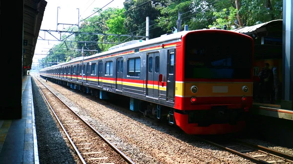 Jakarta Indonesië September 2019 Forenzenlijn Trein Bij Station Sudirman — Stockfoto