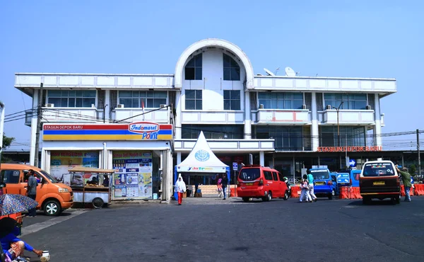 Depok Indonesia Oktober 2019 Pemandangan Stasiun Kereta Api Depok Baru — Stok Foto