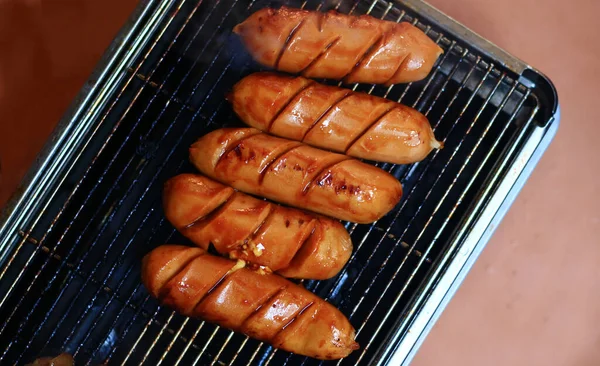 Salchichas Parrilla Estufa — Foto de Stock