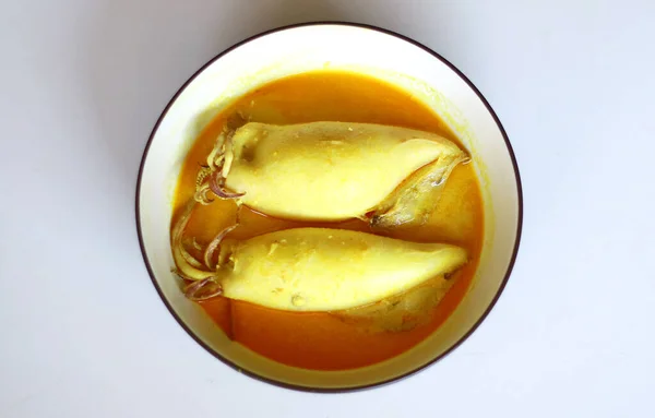 Squid Curry Gevuld Met Tofu Indonesisch — Stockfoto