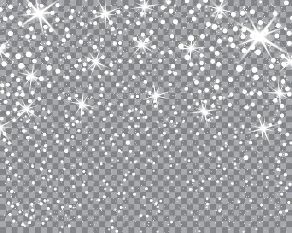 Flocons Neige Tombant Sur Fond Transparent Motif Neige Illustration Vectorielle — Image vectorielle