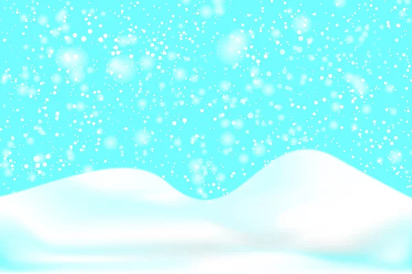 Cae Fondo Nieve Ilustración Vectorial Con Copos Nieve Cielo Nevado — Vector de stock