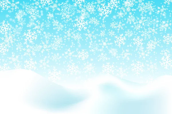 Cae Fondo Nieve Ilustración Vectorial Con Copos Nieve Cielo Nevado — Vector de stock