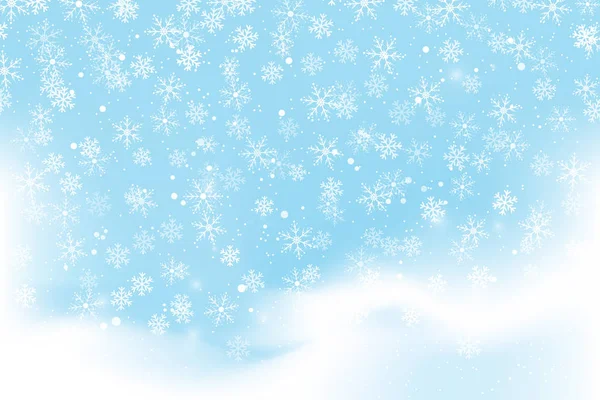 Caindo Fundo Neve Ilustração Vetorial Com Flocos Neve Inverno Nevando — Vetor de Stock