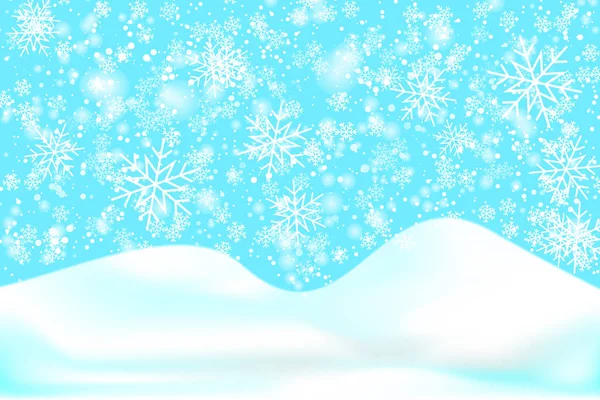 Fallande Snö Bakgrunden Vektorillustration Med Snöflingor Vintern Snöar Sky Eps — Stock vektor