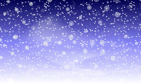 Falling Snow Background Holiday Landscape Snowfall Vector Illustration Winter Snowing — Stock Vector