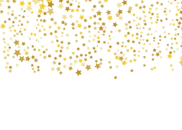 Gold Star Vector Shine Confetti Pattern Falling Shiny Stars Golden — Stock Vector