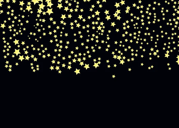 Gold Star Vector Shine Confetti Pattern Falling Golden Stars Simple — Stock Vector
