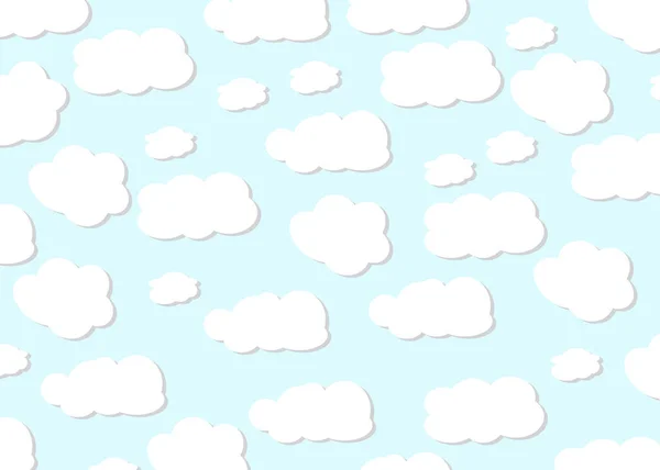 Conception Nuages Fond Bébé Ciel Bleu Avec Nuages Illustration Vectorielle — Image vectorielle