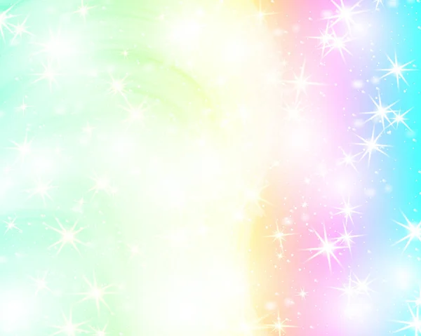 Enhjørningsregnbuens Bakgrunn Holografisk Himmel Pastellfarge Lyst Havfruemønster Prinsessefarger Vektorillustrasjon Fantastisk – stockvektor