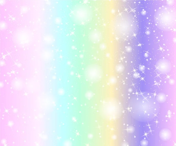 Tek boynuzlu at rainbow arka plan. Pastel renk holografik gökyüzünde. Parlak deniz kızı Prenses renklerde desen. Vektör çizim. Gökkuşağı Fileli fantezi degrade renkli zemin.