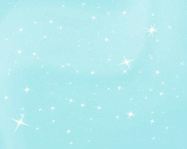 Nieve Cayendo Cielo Azul Con Estrellas Nubes Fondo Estrellado Chispa — Archivo Imágenes Vectoriales