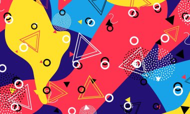 Pop art zemin. Memphis desen. Hippi tarzı.