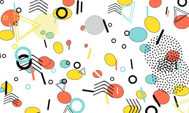 Pop art zemin Memphis desen hippi tarzı 80s