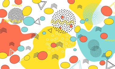 Pop art zemin Memphis desen hippi tarzı 80s