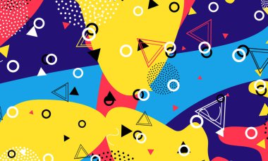 Pop art zemin. Memphis desen. Hippi tarzı.