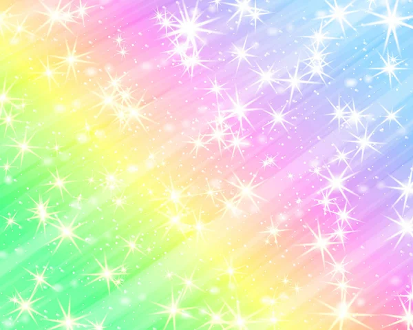 Sullo sfondo dell'arcobaleno unicorno. Sirena olografica luminosa — Vettoriale Stock