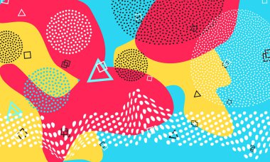 Pop art renk arka plan. Memphis desen.