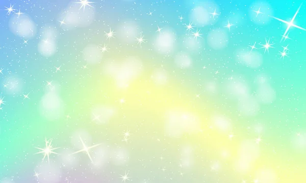 ユニコーン虹の背景。ホログラムの空. — ストックベクタ