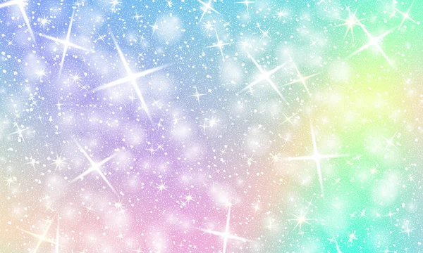 Fondo arcoíris unicornio. Cielo holográfico — Vector de stock