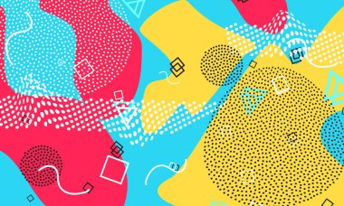 Pop art renk arka plan. Memphis desen 