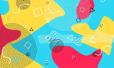 Pop art renk arka plan. Memphis desen 