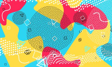 Pop art renk arka plan. Memphis desen 