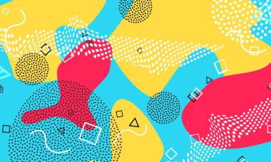 Pop art renk arka plan. Memphis desen 