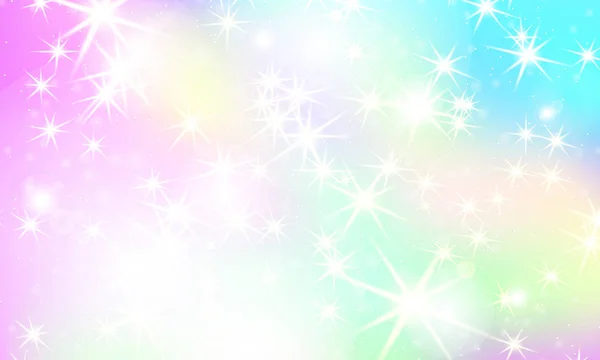 Φόντο ουράνιο τόξο μονόκερος. Ολογραφική ουρανό — Διανυσματικό Αρχείο