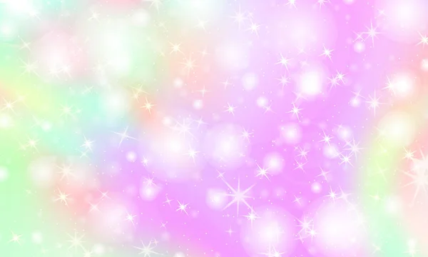 Радужный фон единорога. Голографическое небо — стоковый вектор