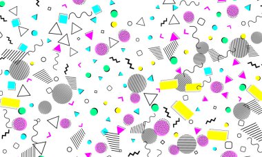 Pop art renk arka plan. Memphis desen