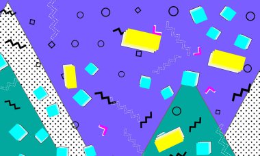 Pop art renk arka plan. Memphis desen 