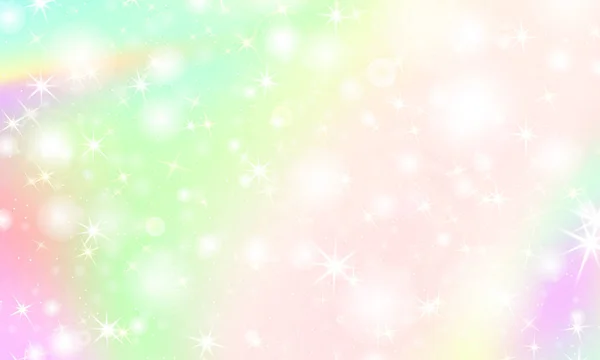 Радужный фон единорога. Голографическое небо — стоковый вектор