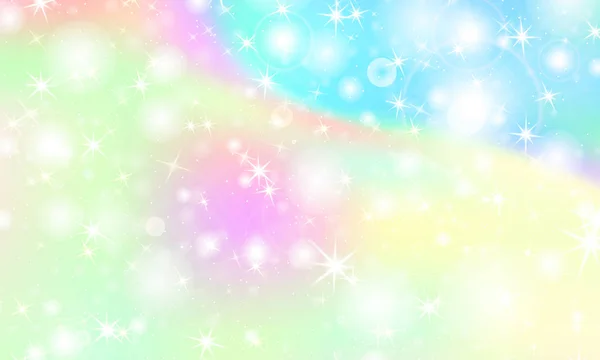Unicorn rainbow background. Holographic sky — Stock Vector
