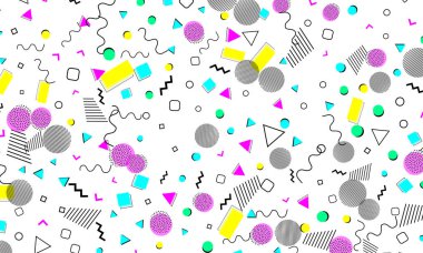 Pop art renk arka plan. Memphis desen