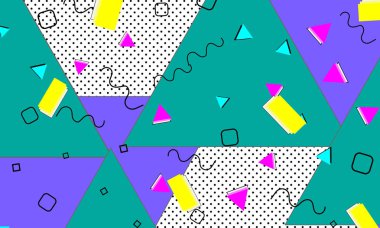 Pop art renk arka plan. Memphis desen