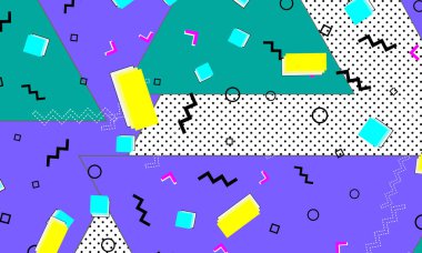 Pop art renk arka plan. Memphis desen