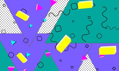 Pop art renk arka plan. Memphis desen