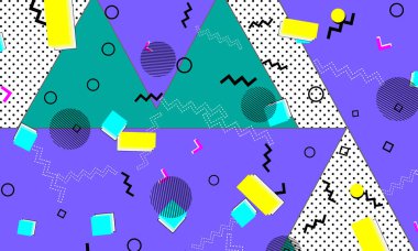 Pop art renk arka plan. Memphis desen