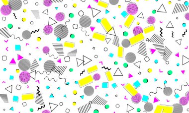 Pop art renk arka plan. Memphis desen