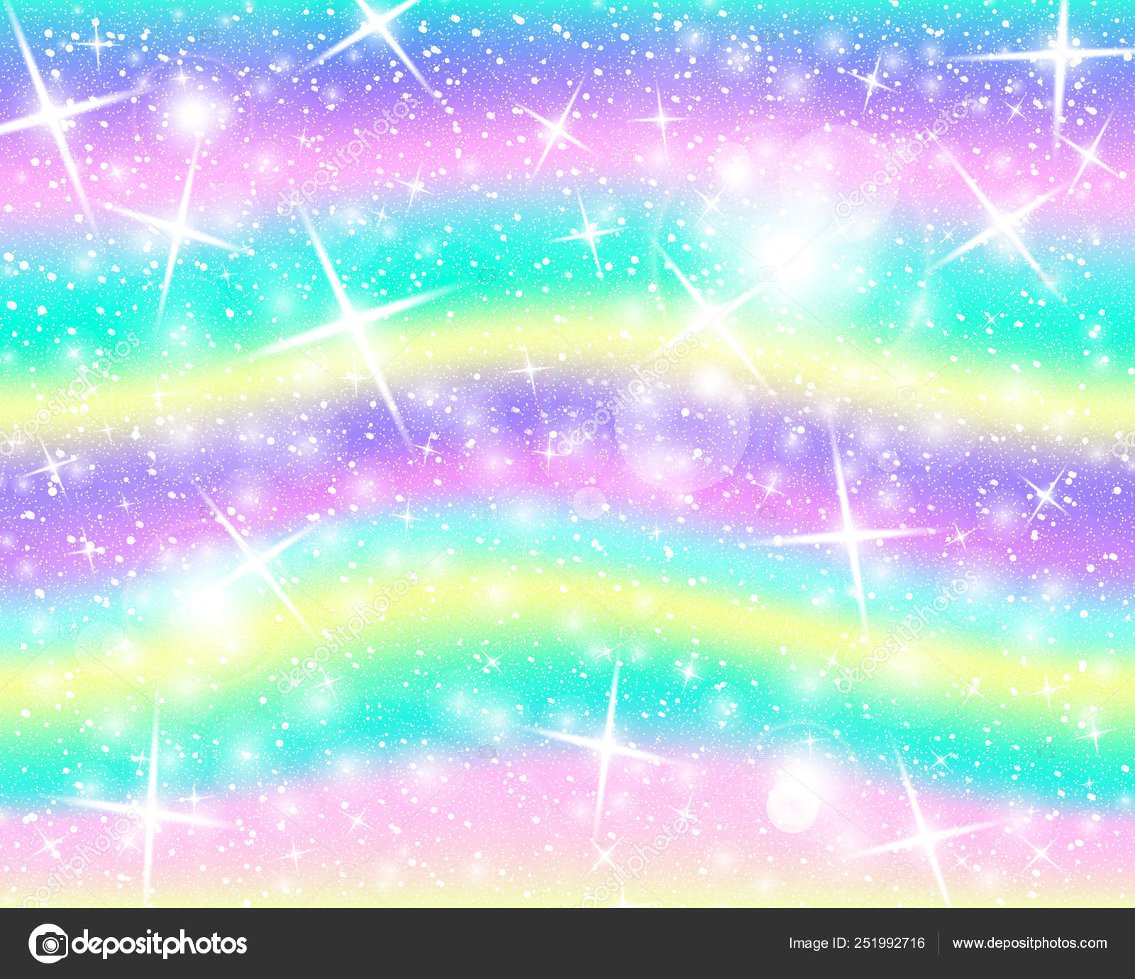 Unicorn rainbow background. Holographic sky Stock Vector Image by ©KrikHill  #251992716