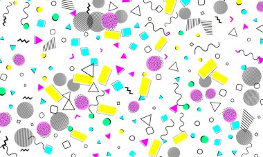 Pop art renk arka plan. Memphis desen