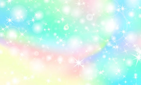 Latar belakang Unicorn Rainbow. Langit holografik - Stok Vektor