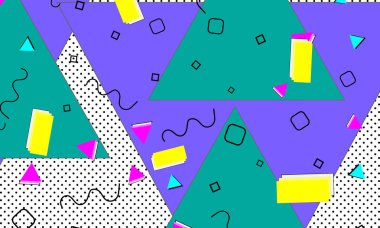 Pop art renk arka plan. Memphis desen