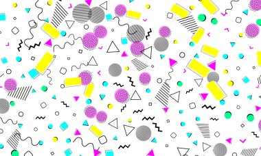 Pop art renk arka plan. Memphis desen