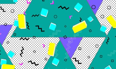 Pop art renk arka plan. Memphis desen