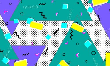 Pop art renk arka plan. Memphis desen