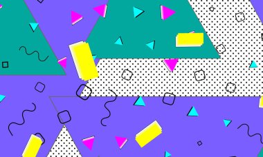 Pop art renk arka plan. Memphis desen