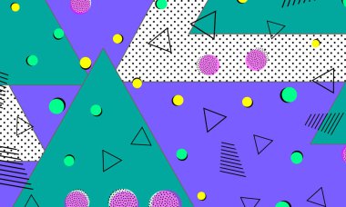 Pop art renk arka plan. Memphis desen